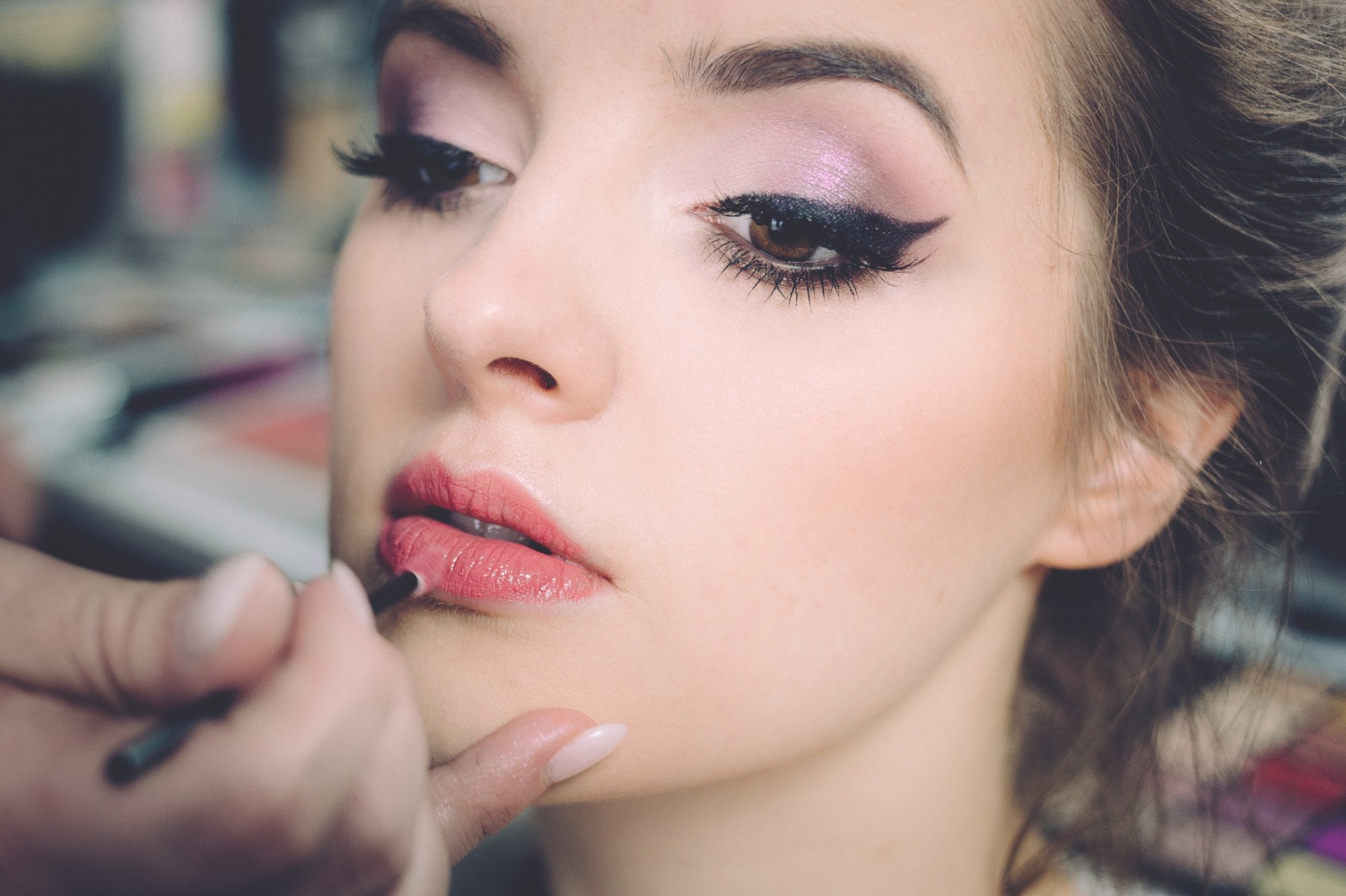 Woman wearing eyeshadow