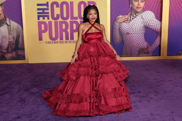 Halle Bailey Has a Princess Moment in Red Ball Gown at 'The Color