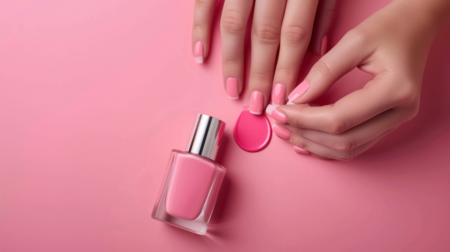 Pink nail polish 