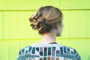 tutorial: knotted fishtail braided chignon,