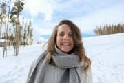 Smiling woman in the snow