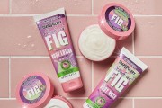 A flat lay of the new Soap and Glory fig launch 