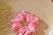 a pink scrunchie